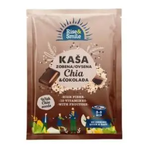 RISE&SMILE ovsena kaša čia semenke i čokolada 65g slide slika