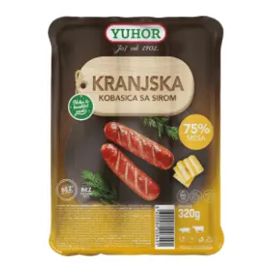 YUHOR kranjska kobasica sa sirom 320g slide slika