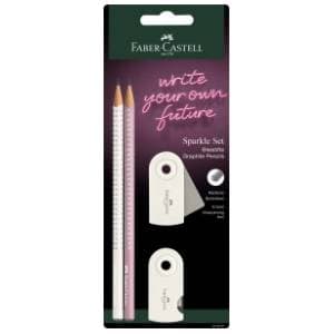 Grafitne olovke FABER CASTEL polyblister 2kom + rezač + gumica slide slika