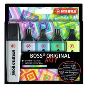 Marker STABILO boss original arty set hladne boje 5kom slide slika