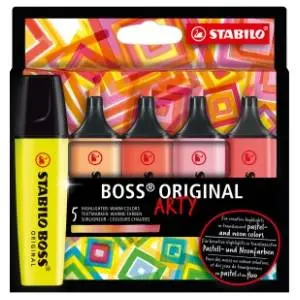 Marker STABILO boss original arty set tople boje 5kom slide slika