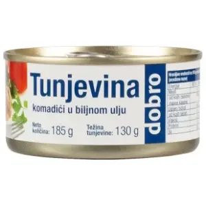 Tunjevina DOBRO komadići u biljnom ulju 160g slide slika