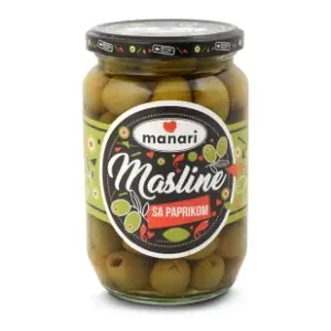 MANARI zelene masline sa paprikom 680g slide slika