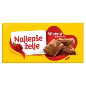 Čokolada NAJLEPŠE ŽELJE mlečna 160g slide slika