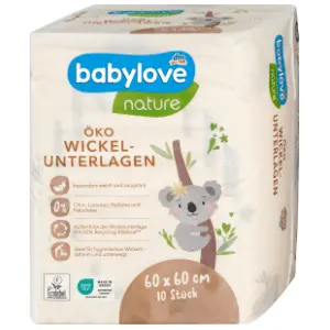 BABYLOVE Nature podloga za povijanje 60 x 60 cm 10kom slide slika