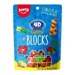 Gumene bombone AMOS 4D Gummy blocks 72g slide slika