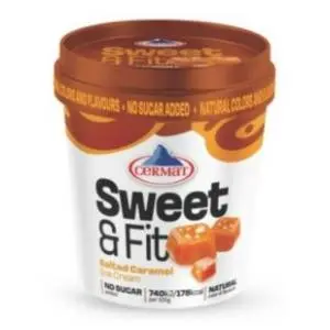 Sladoled CERMAT sweet & fit caramel 473g slide slika