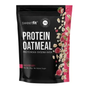 SWEETFIT proteinska ovsena kaša malina 80g slide slika
