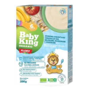 FLORY baby king kaša pirinač banana i jabuka 200g slide slika