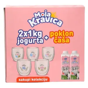Jogurt MOJA KRAVICA 2,8%mm 2x1l + staklena čaša slide slika