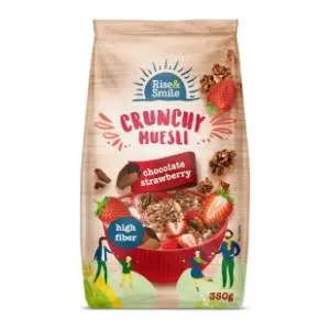 Musli RISE&SMILE Crunchy jagoda i čokolada 350g slide slika