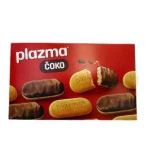 Keks Bambi PLAZMA prelivena mlečnom čokoladom 160g slide slika