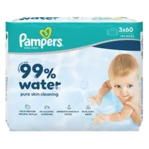 Vlažne maramice PAMPERS Aqua water 3x60kom slide slika