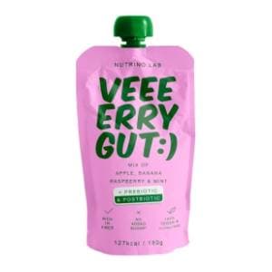 NUTRINO Lab voćni pire Verry gut jabuka banana malina 180g slide slika