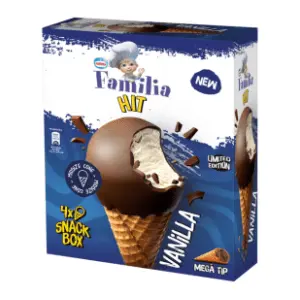 Sladoled FAMILIA Hit vanilla kornet 4x85ml slide slika