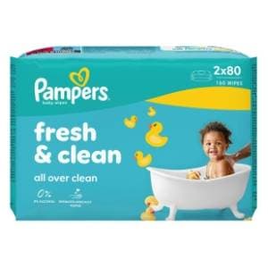 Vlažne maramice PAMPERS fresh clean 2x80kom slide slika