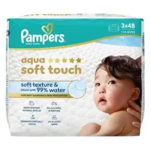 Vlažne maramice PAMPERS Aqua soft touch 3x48kom slide slika