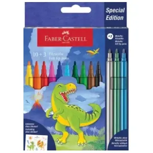 Flomasteri FABER CASTELL dinosaur 10+3kom slide slika