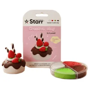 Plastelin STARR Clay set kolač čoko jagoda 4 boje 63g slide slika