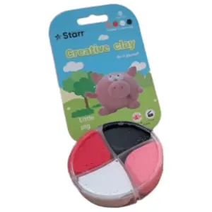 Plastelin STARR Clay set prase 4 boje 63g slide slika