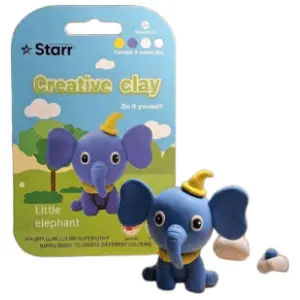 Plastelin STARR Clay set slon 4 boje 63g slide slika
