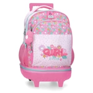 Ranac za školu ENSO Girl zone sa točkićima 43cm pink slide slika