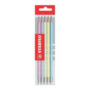 Grafitna olovka sa gumicom STABILO pastel 5kom slide slika