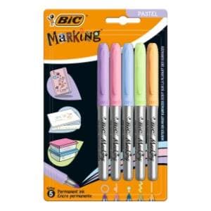 Marker BIC permanent pastel 5kom slide slika