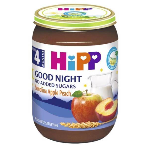 HIPP kašica za laku noć griz jabuka breskva 190g