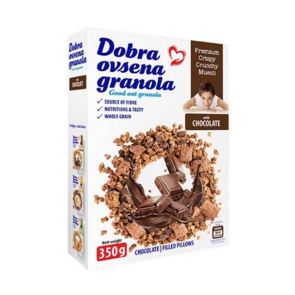 Musli DOBRA OVSENA GRANOLA 3 vrste čokolade 350g