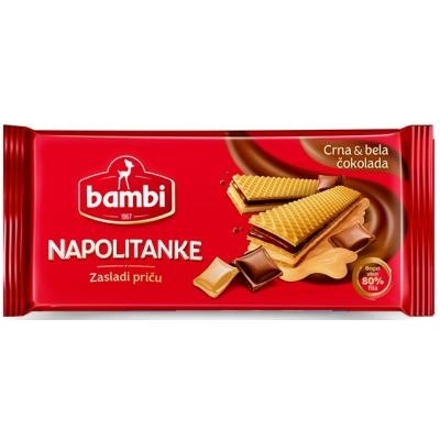 Napolitanka BAMBI crna i bela čokolada 185g
