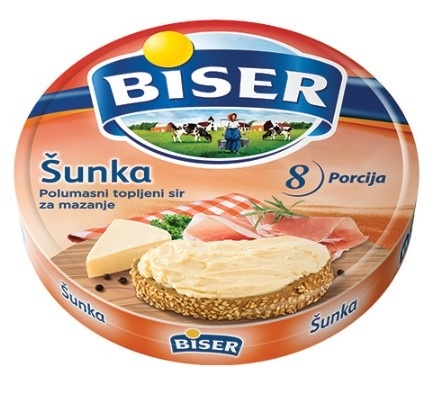 Topljeni sir BISER šunka 140g