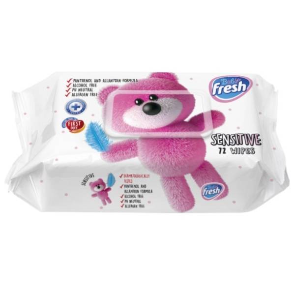 Vlažne maramice FRESH sensitive 72kom