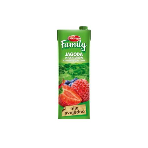 Voćni sok NECTAR Family jagoda 1,5l